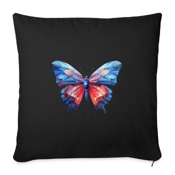 Morpho Papillon Bleu - Housse de coussin décorative 45 x 45 cm - noir - Devant