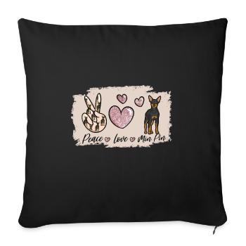 Miniature Pinscher Rehpinscher Min Pin Dog - Sofa pillowcase 17,3'' x 17,3'' (45 x 45 cm) - black - Front