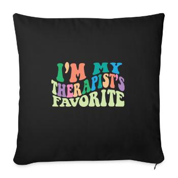 I'm My Therapist's Favorite Psychologist Joke - Sofakissenbezug 45 x 45 cm - Schwarz - Vorne