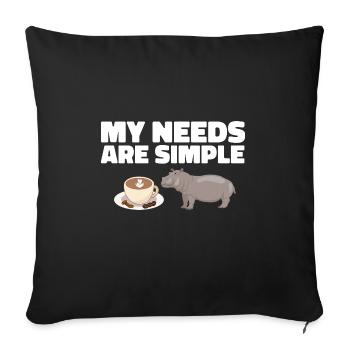 Hippopotame Hippopotame - Housse de coussin décorative 45 x 45 cm - noir - Devant