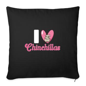 Chinchilla - Housse de coussin décorative 45 x 45 cm - noir - Devant