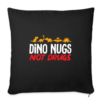 Dino Nuggets Dinosaur Chicken Nuggets - Sofa pillowcase 17,3'' x 17,3'' (45 x 45 cm) - black - Front