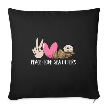 Loutre de mer - Housse de coussin décorative 45 x 45 cm - noir - Devant