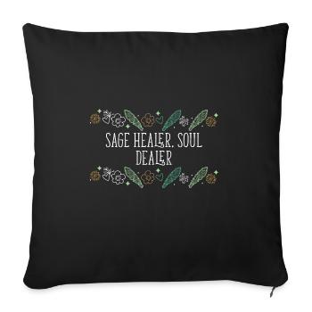 Burning Sage Vibes Only Smudge Sticks Healing - Sofa pillowcase 17,3'' x 17,3'' (45 x 45 cm) - black - Front