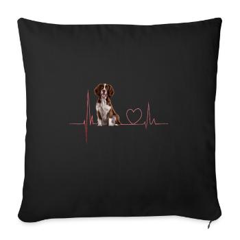 Heartbeat Gift for Dogs - Sofa pillowcase 17,3'' x 17,3'' (45 x 45 cm) - black - Front