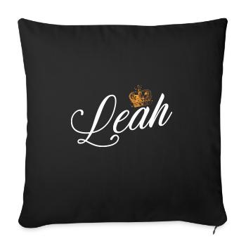 Leah Custom Name for Women Kids Toddlers - Leah - Sofa pillowcase 17,3'' x 17,3'' (45 x 45 cm) - black - Front