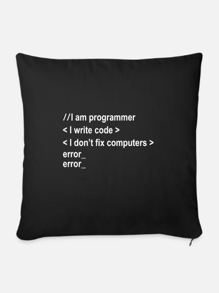 Programmierer Programmieren Informatiker - Sofakissenbezug 45 x 45 cm - Schwarz