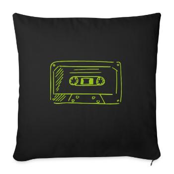 Cassette - Housse de coussin décorative 45 x 45 cm - noir - Devant