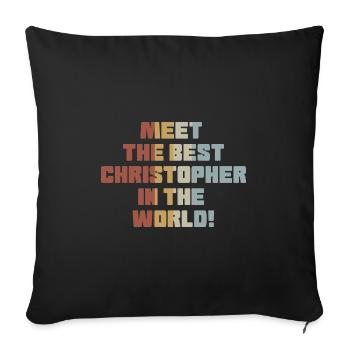 Vornamen Christopher namens Christopher Geschenk - Sofakissenbezug 45 x 45 cm - Schwarz - Vorne