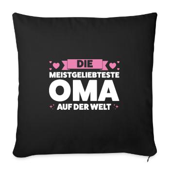 Oma Großmutter Großmütter Geschenk - Sofakissenbezug 45 x 45 cm - Schwarz - Vorne