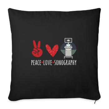 Cardiologue Échographie médicale Échographie - Housse de coussin décorative 45 x 45 cm - noir - Devant