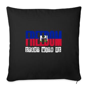 Haiti Haitian Flag Ayiti Haitian I Gift - Sofa pillowcase 17,3'' x 17,3'' (45 x 45 cm) - black - Front