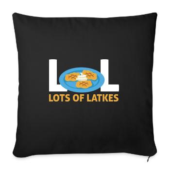 Jewish Happy Hanukkah Lot Of Latkes Costume - Sofa pillowcase 17,3'' x 17,3'' (45 x 45 cm) - black - Front