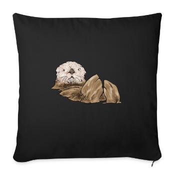 Loutre de mer - Housse de coussin décorative 45 x 45 cm - noir - Devant
