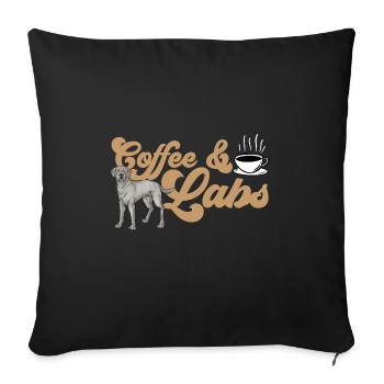 Silver Labrador Retriever Silver Lab - Housse de coussin décorative 45 x 45 cm - noir - Devant