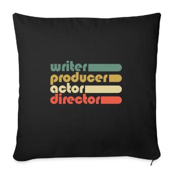 Réalisateur Equipe de tournage Scénariste Producteur Acteur - Housse de coussin décorative 45 x 45 cm - noir - Devant