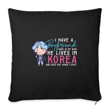 Kpop Idol Fan K Amant de drame J’aime la Corée J’ai un - Housse de coussin décorative 45 x 45 cm - noir - Devant