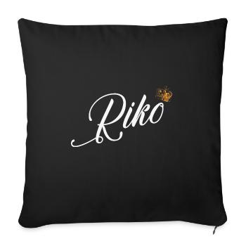 Riko Name für Frauen Kinder Kleinkinder - Riko Custom - Sofakissenbezug 45 x 45 cm - Schwarz - Vorne