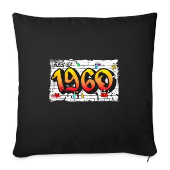 Retro Classic 1960 Graffiti – 65 Years of - Sofa pillowcase 17,3'' x 17,3'' (45 x 45 cm) - black - Front