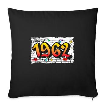 Classic 1962 Graffiti – 63 Years of Rebel Elegance - Sofa pillowcase 17,3'' x 17,3'' (45 x 45 cm) - black - Front