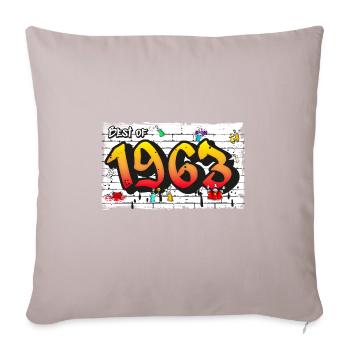 Graffiti rétro de 1963 – 62 ans d’Iconic Edge - Housse de coussin décorative 45 x 45 cm - taupe clair - Devant