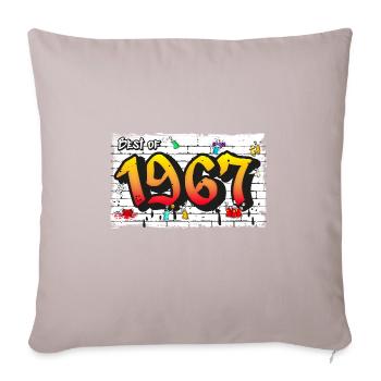 Classic Rebel 1967 Graffiti – 58 ans d’Iconic - Housse de coussin décorative 45 x 45 cm - taupe clair - Devant