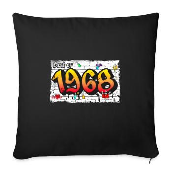 Urban Classic 1968 Graffiti – 57 Years of - Sofa pillowcase 17,3'' x 17,3'' (45 x 45 cm) - black - Front