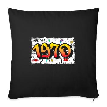 Vintage Rebel 1970 Graffiti – 55 Years of Street - Sofa pillowcase 17,3'' x 17,3'' (45 x 45 cm) - black - Front