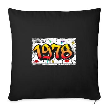 Retro Classic 1978 Graffiti – 47 Years of - Sofa pillowcase 17,3'' x 17,3'' (45 x 45 cm) - black - Front