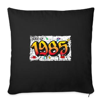 Best of 1985 Graffiti – 40 Jahre Neon-Nostalgie - Sofakissenbezug 45 x 45 cm - Schwarz - Vorne