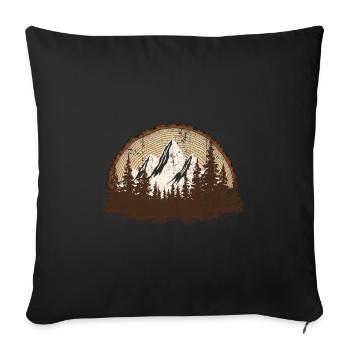 Majestic Mountain Forest Scene - Sofa pillowcase 17,3'' x 17,3'' (45 x 45 cm) - black - Front