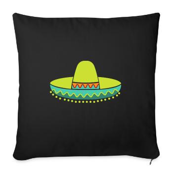 Sombrero Strohhut - Sofakissenbezug 45 x 45 cm - Schwarz - Vorne