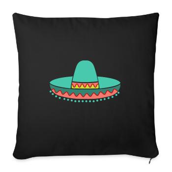 Strohhut Sombrero - Sofakissenbezug 45 x 45 cm - Schwarz - Vorne