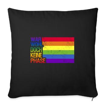 War wohl doch keine Phase Regenbogen Demonstration - Sofakissenbezug 45 x 45 cm - Schwarz - Vorne