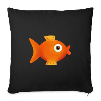 Fisch Comic Goldfische lustiges Geschenk  - Sofakissenbezug 45 x 45 cm - Schwarz - Vorne