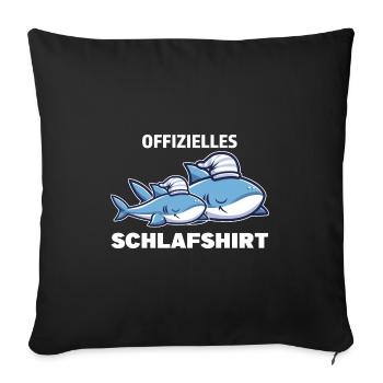 Schlafanzug Hai Haie Geschenk - Sofakissenbezug 45 x 45 cm - Schwarz - Vorne