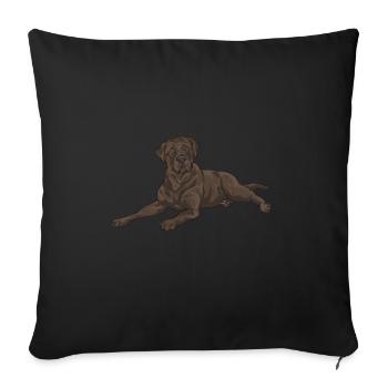 Chocolate Labrador Retriever Hund - Sofakissenbezug 45 x 45 cm - Schwarz - Vorne