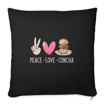 Concha Hispanic Mexican Pan Dulce - Sofa pillowcase 17,3'' x 17,3'' (45 x 45 cm) - black - Front