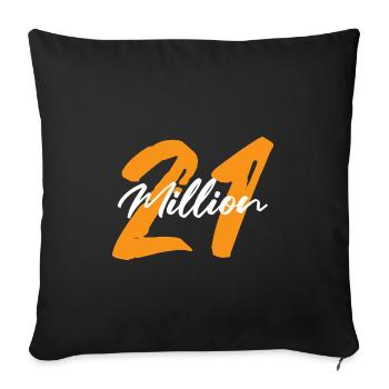 21 millions de crypto-monnaie Bitcoin Blockchain - Housse de coussin décorative 45 x 45 cm - noir - Devant
