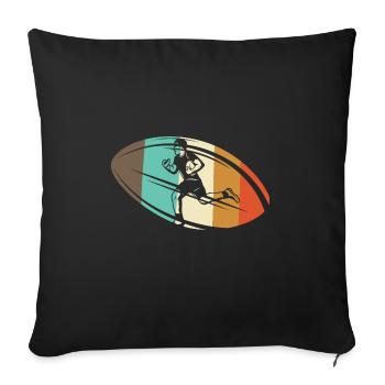 Rétro Rugby Vintage Rugby Rugby Rugby - Housse de coussin décorative 45 x 45 cm - noir - Devant