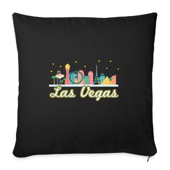 Las Vegas Strip - Sofa pillowcase 17,3'' x 17,3'' (45 x 45 cm) - black - Front