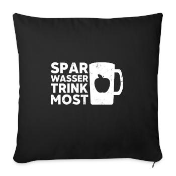 Spar Wasser trink Most lustiges Fruchtsaft - Sofakissenbezug 45 x 45 cm - Schwarz - Vorne