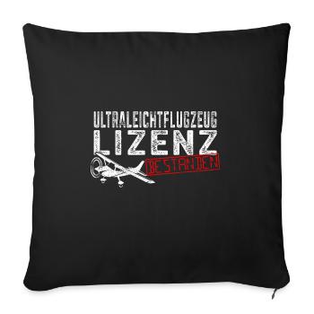 Ultraleichtflugzeug Lizenz bestanden Pilot - Sofakissenbezug 45 x 45 cm - Schwarz - Vorne