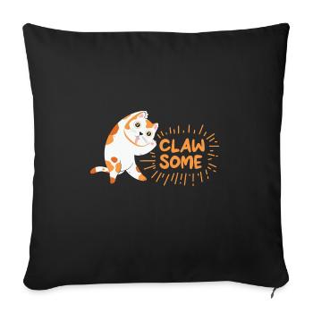 Griffes de chat drôles Jeux de mots sur les animaux - Housse de coussin décorative 45 x 45 cm - noir - Devant