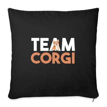 Chien Corgi - Housse de coussin décorative 45 x 45 cm - noir - Devant