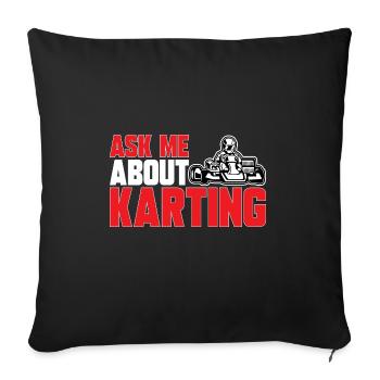 Go Kart Racing Karting Karting - Sofa pillowcase 17,3'' x 17,3'' (45 x 45 cm) - black - Front