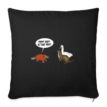 Platypus Schnabeltier - Sofakissenbezug 45 x 45 cm - Schwarz - Vorne