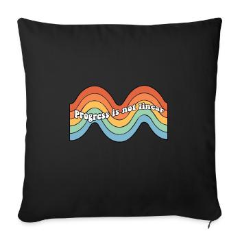 Progress Is Not Linear Sped Teacher BSBA RBT ABA - Sofa pillowcase 17,3'' x 17,3'' (45 x 45 cm) - black - Front