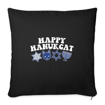 Joyeux Hanoukka Hanukcat costume juif Menorah - Housse de coussin décorative 45 x 45 cm - noir - Devant