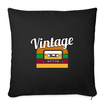 Vintage casette - Housse de coussin décorative 45 x 45 cm - noir - Devant